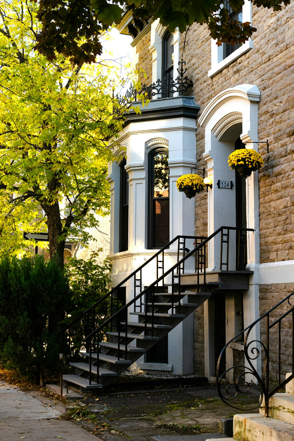 a set of stairs leading up to a building