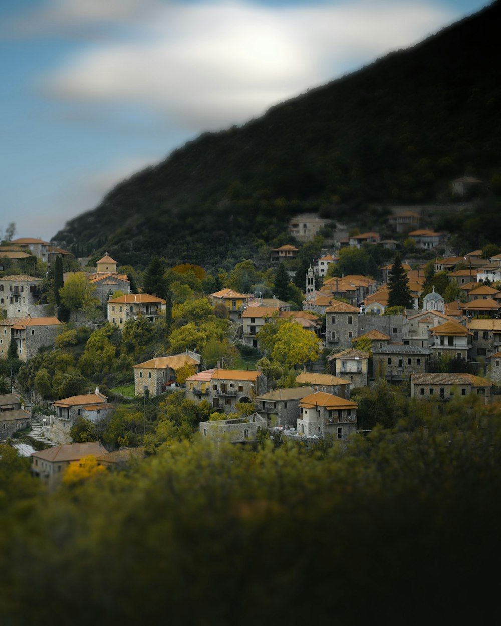 a small village nestled on a mountain side