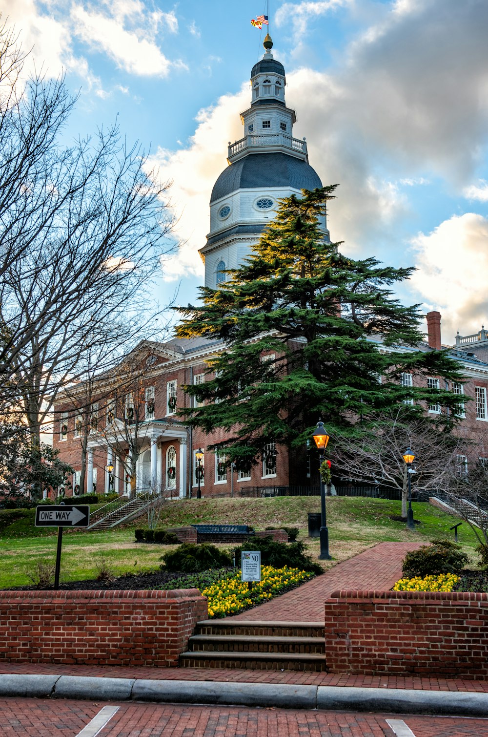 a large building with a clock tower on top of it