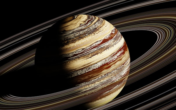 A detailed 3D rendering of the first five planets of the solar system including Earth, viewed from space.