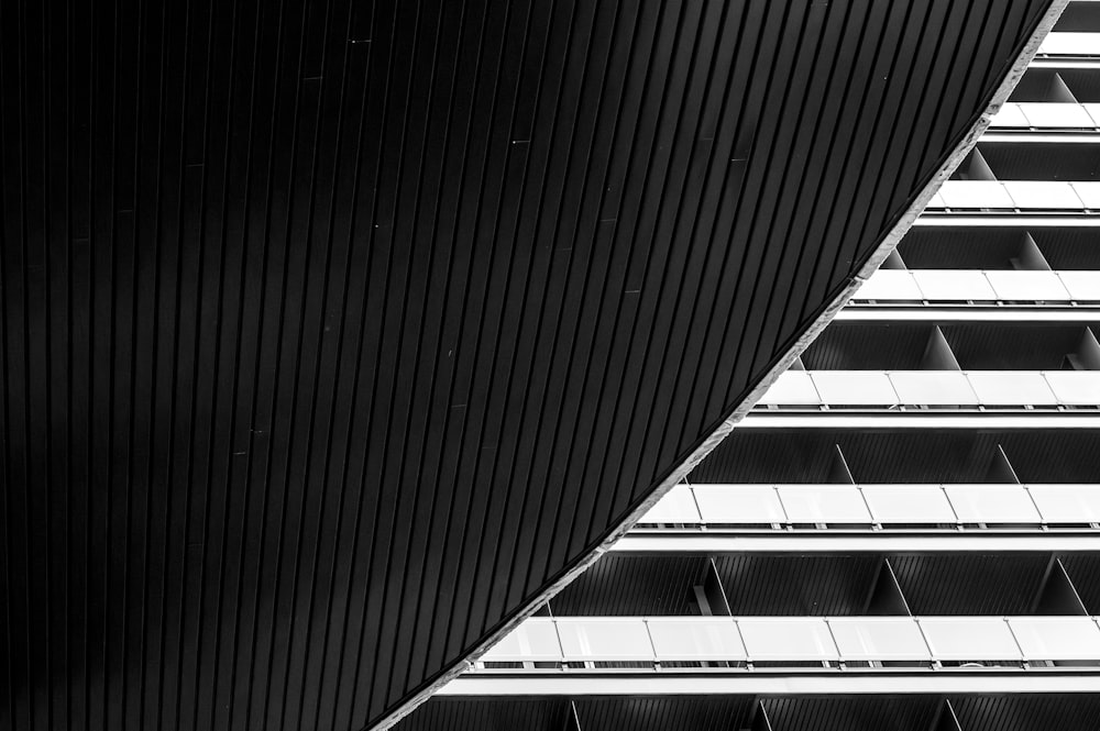 a black and white photo of a tall building