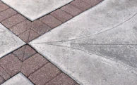 Yellow brick patterns overlaid on a digital map, illustrating calculated trajectories.