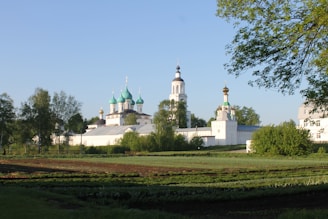 A serene landscape featuring ancient monasteries on the Holy Mountain.