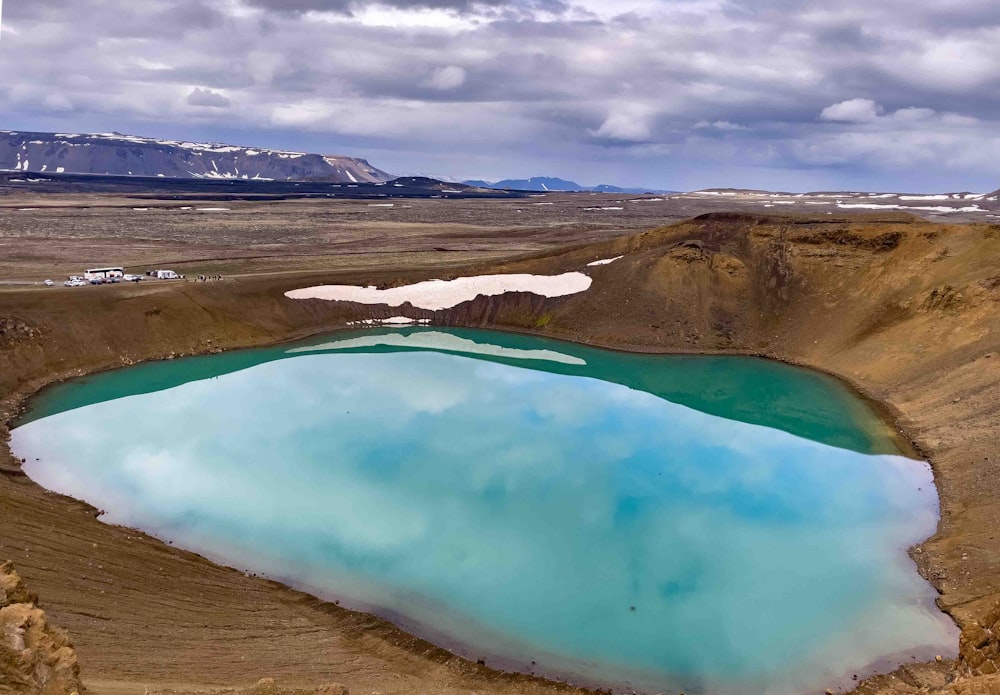 a large body of water surrounded by mountains