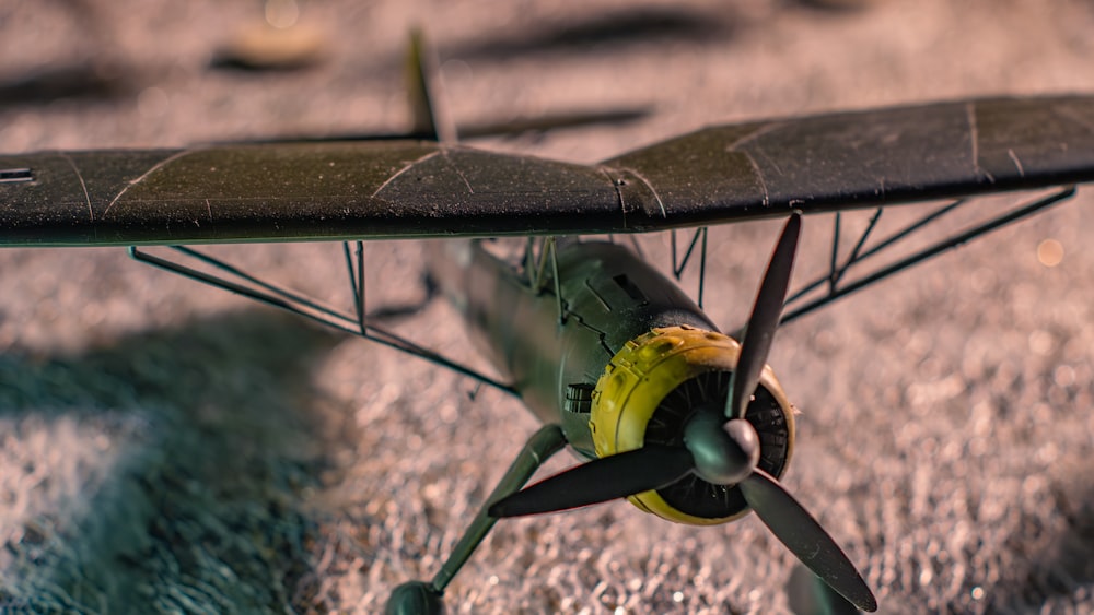 a model of an airplane sitting on the ground