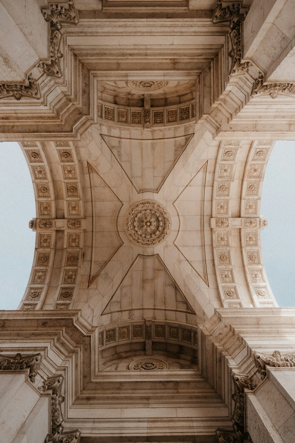 a view of the ceiling of a building