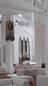 A pristine high-end apartment interior with modern Moroccan decor.