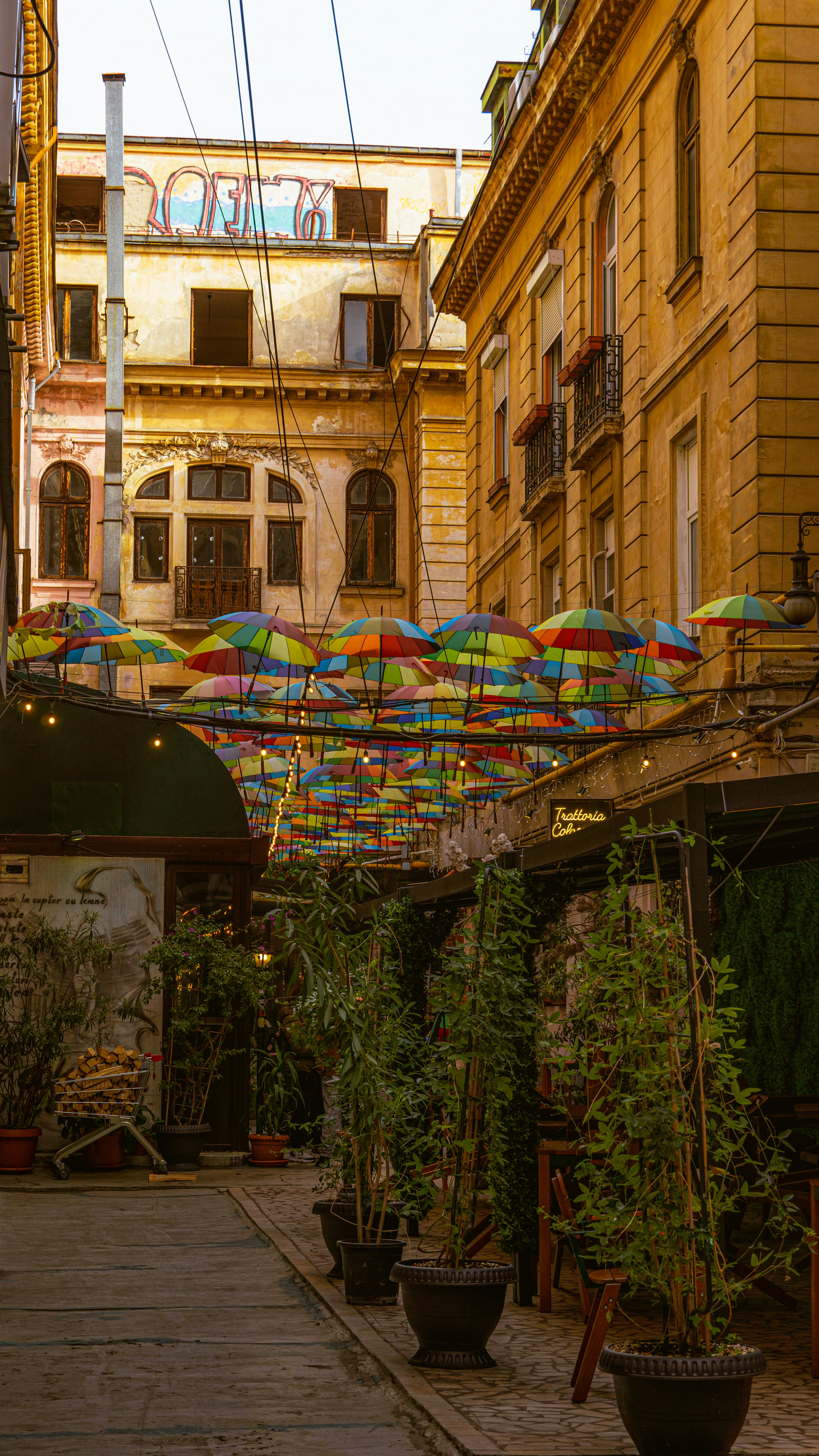 un tas de parapluies qui se trouvent à l’extérieur d’un bâtiment