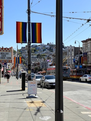 A vibrant street scene from a gay-friendly city in Asia.
