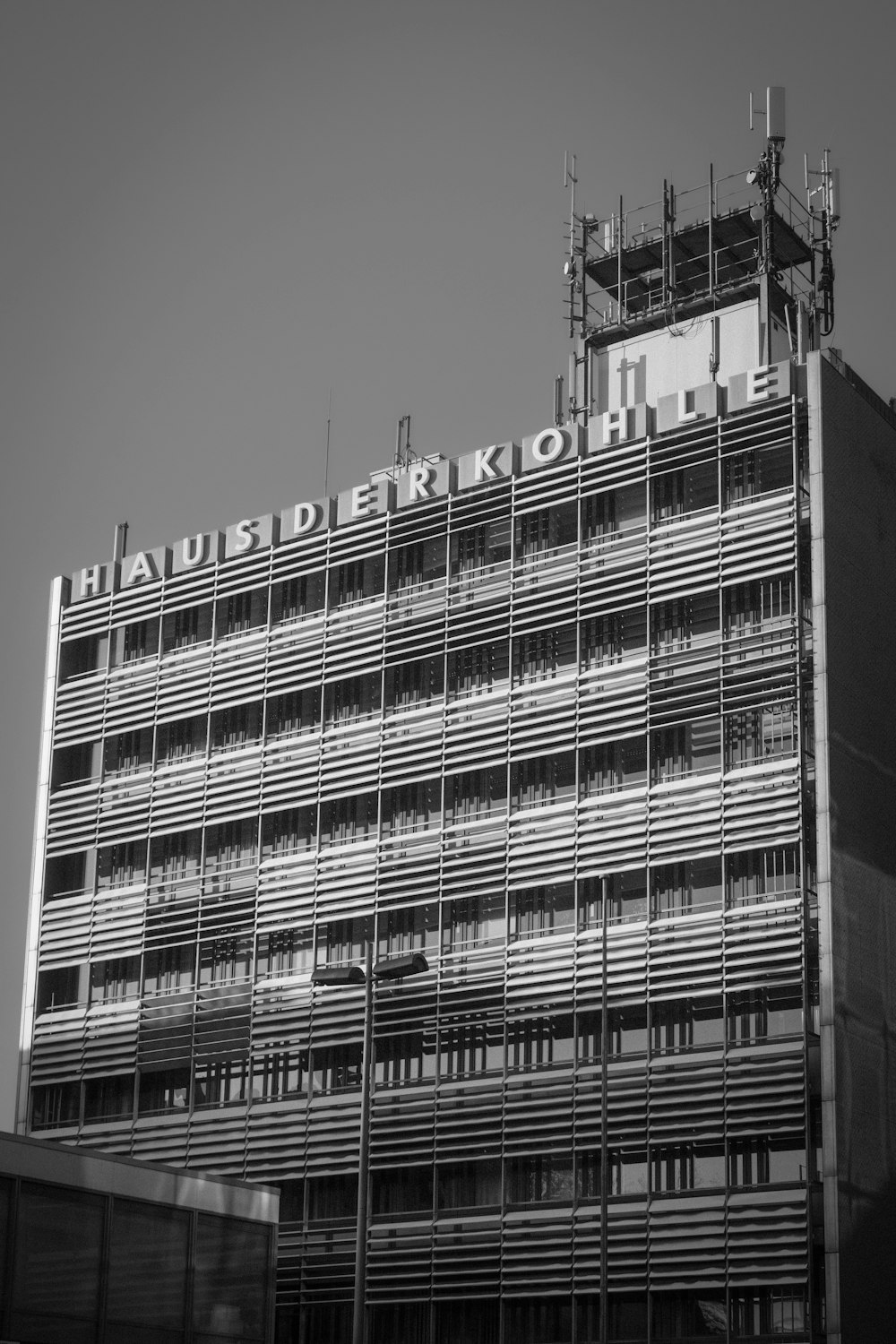 a large building with scaffolding on top of it