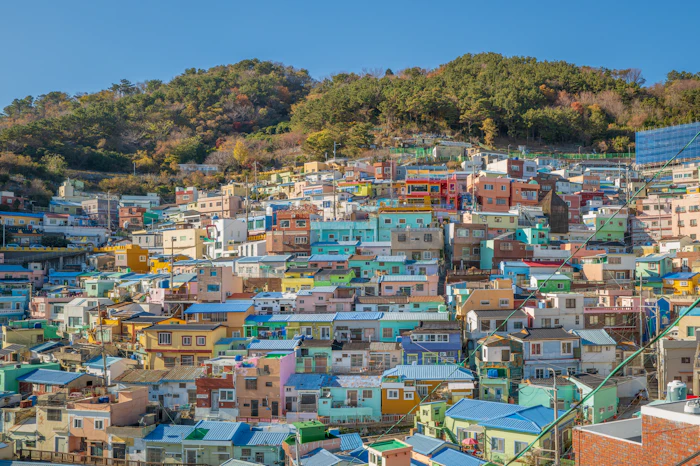 Casas de colores de la aldea cultural de Gamcheon, en Busan