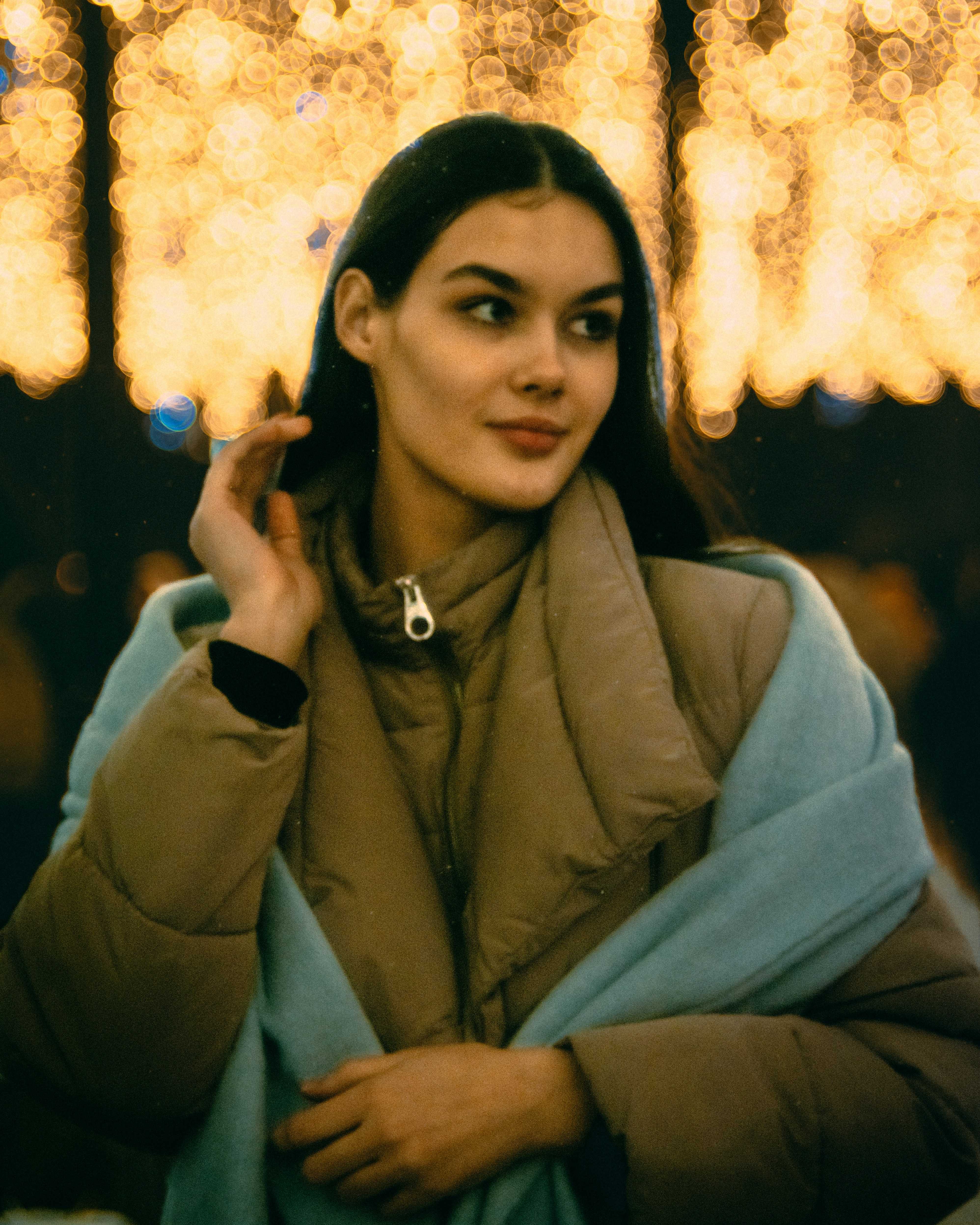 A woman with a blue scarf around her neck photo – Free Moscow Image on ...