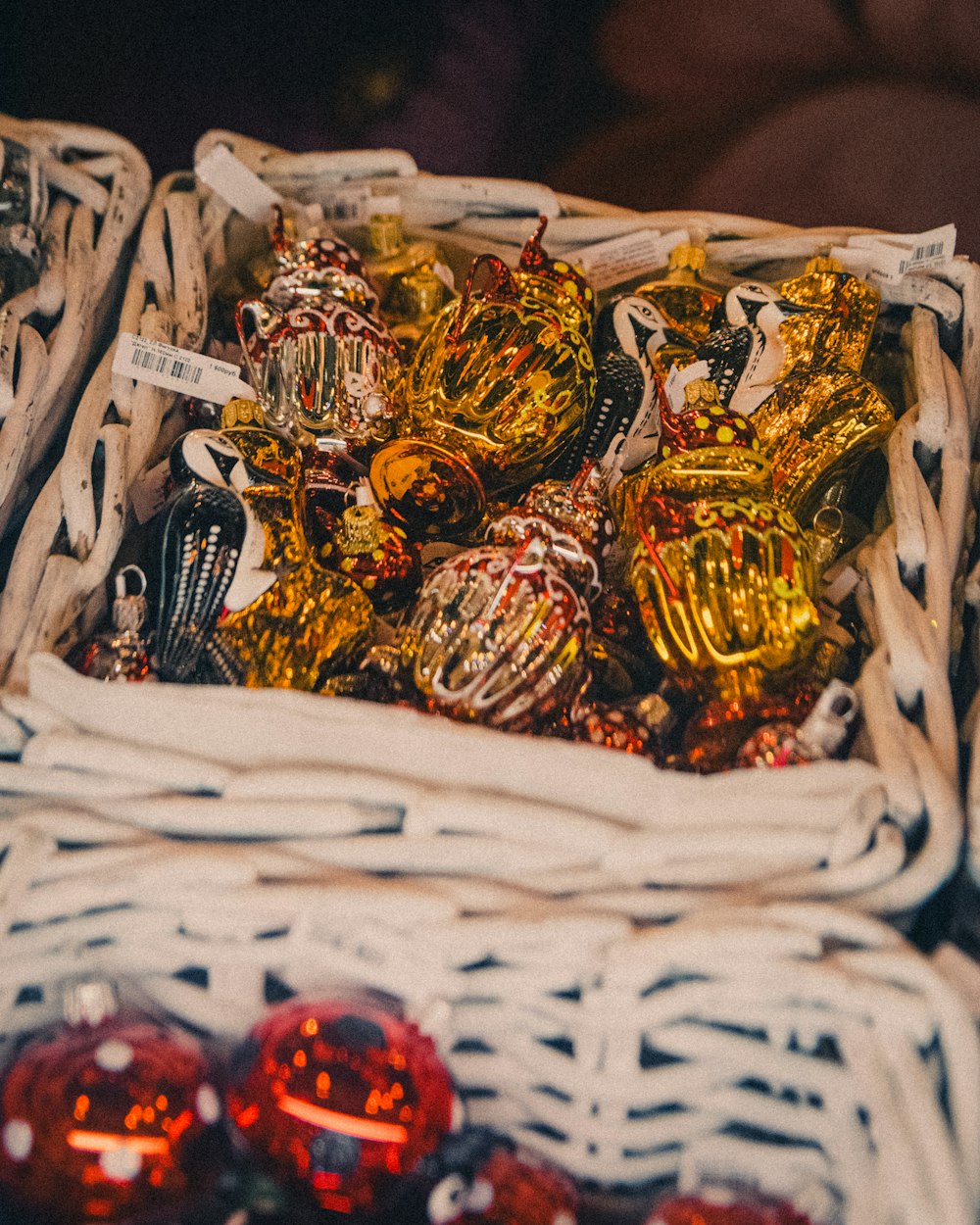 a basket filled with lots of different types of candies