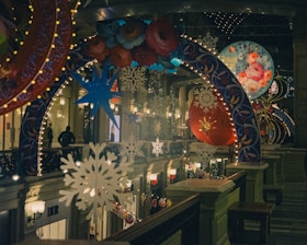 A festive party scene with elegant decorations and happy guests.