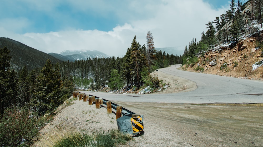 a road with a sign on the side of it