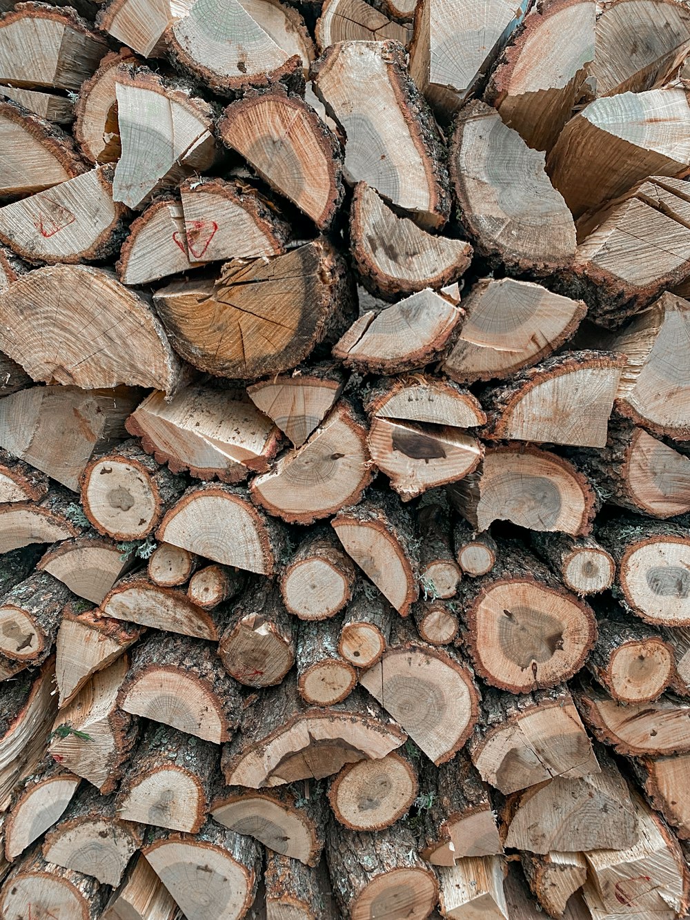 a pile of cut wood sitting next to each other