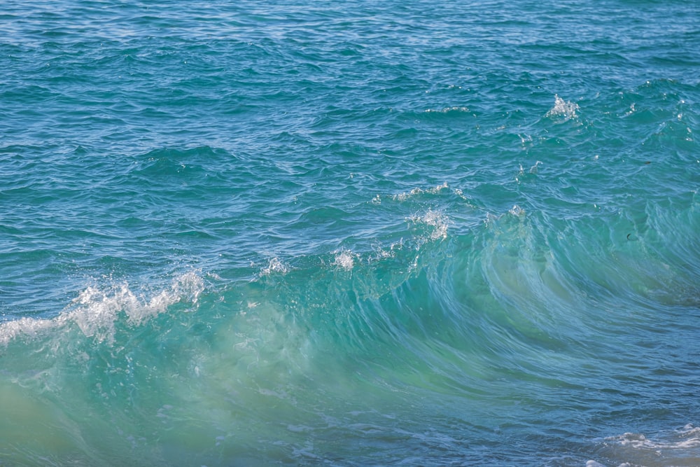 un uomo che cavalca una tavola da surf in cima a un'onda nell'oceano