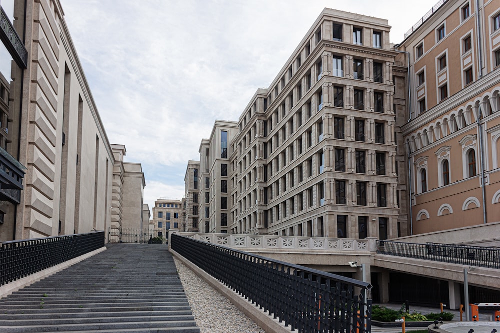 a set of stairs leading up to a building