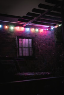 a building with a bunch of lights on it