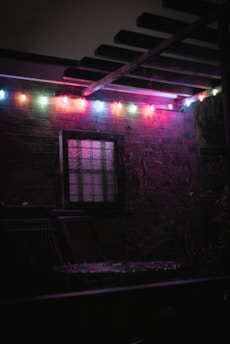 a building with a bunch of lights on it