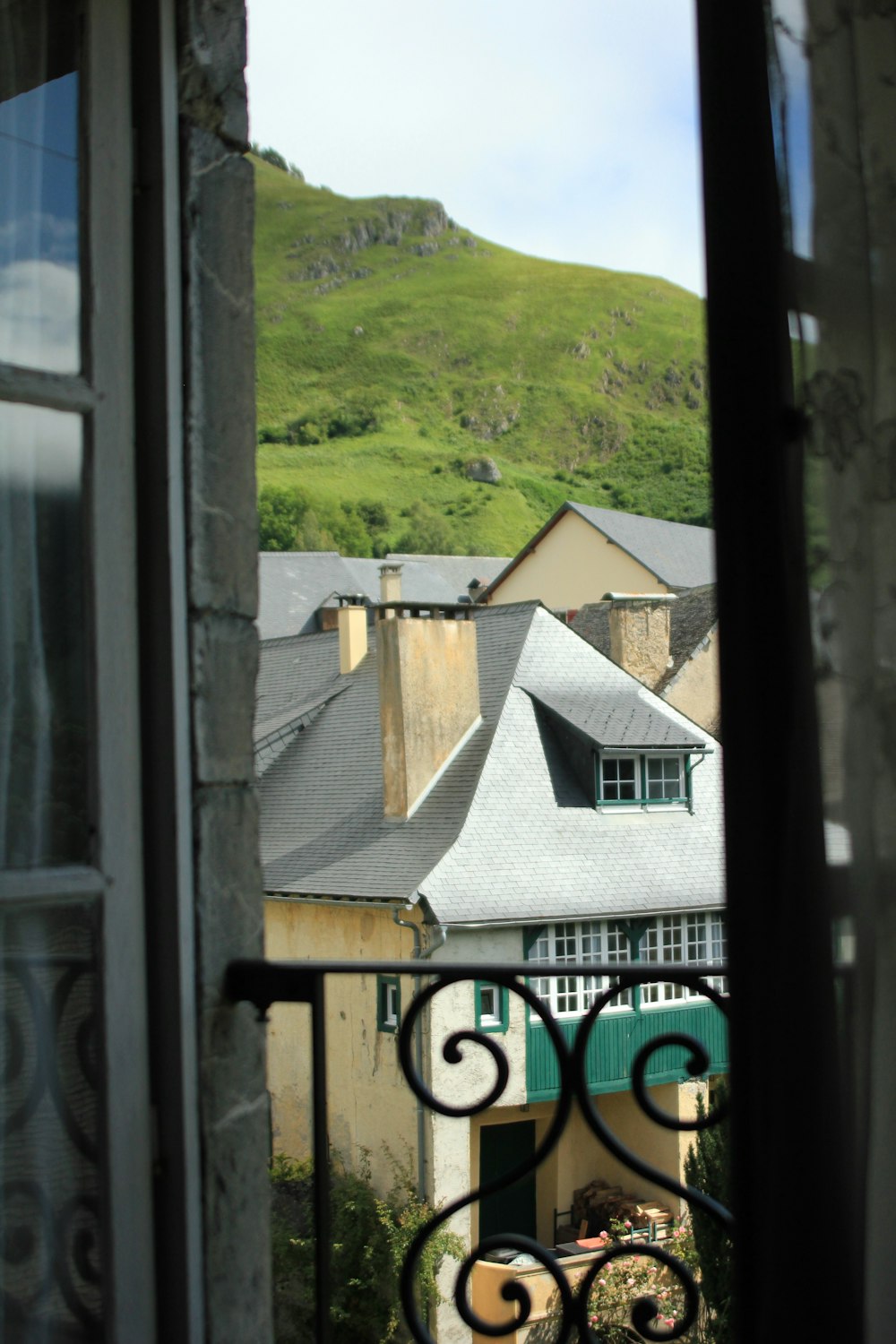 a view of a house from a window