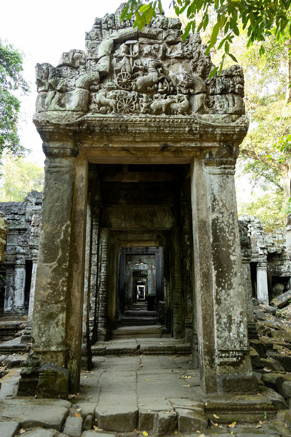 the entrance to a temple in the jungle