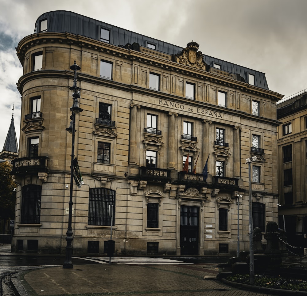 a large building with a clock on the front of it