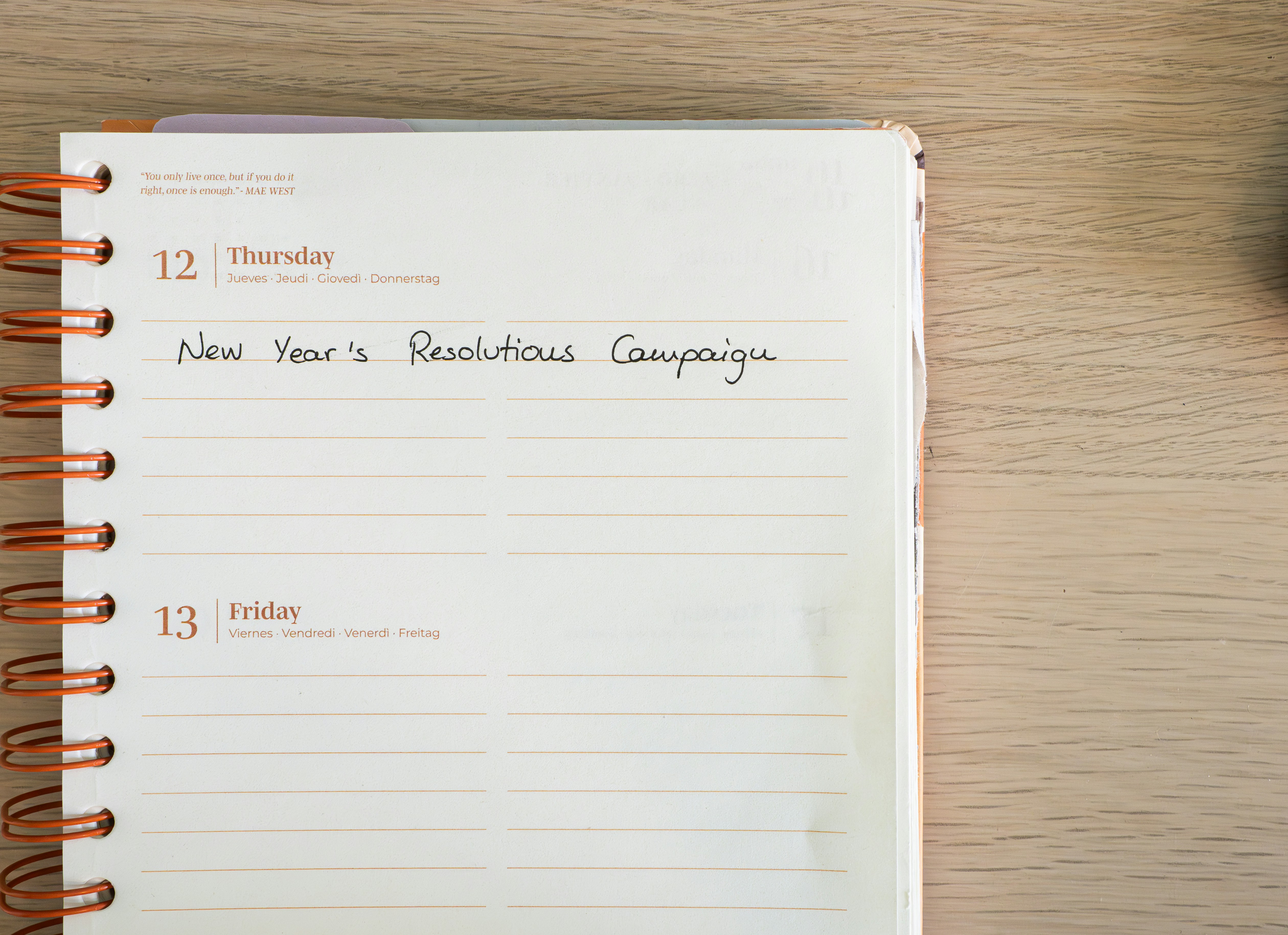 Marketing calendar planner