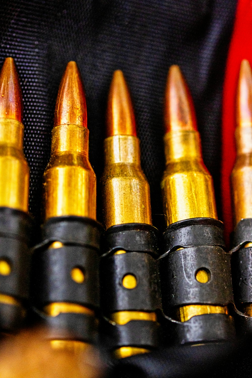 a close up of a bunch of bullet casings
