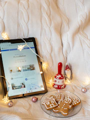 A cozy digital home interface with warm colors and heart icons symbolizing love and togetherness.