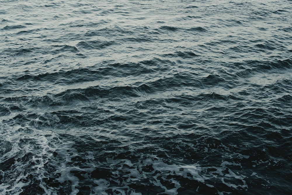 a large body of water with a boat in the distance