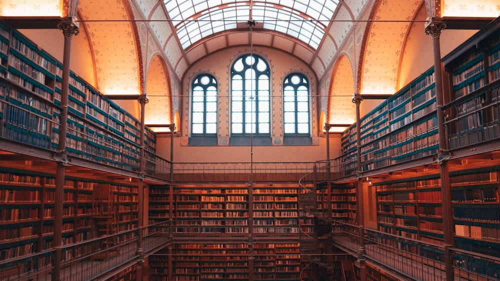 a large room filled with lots of books