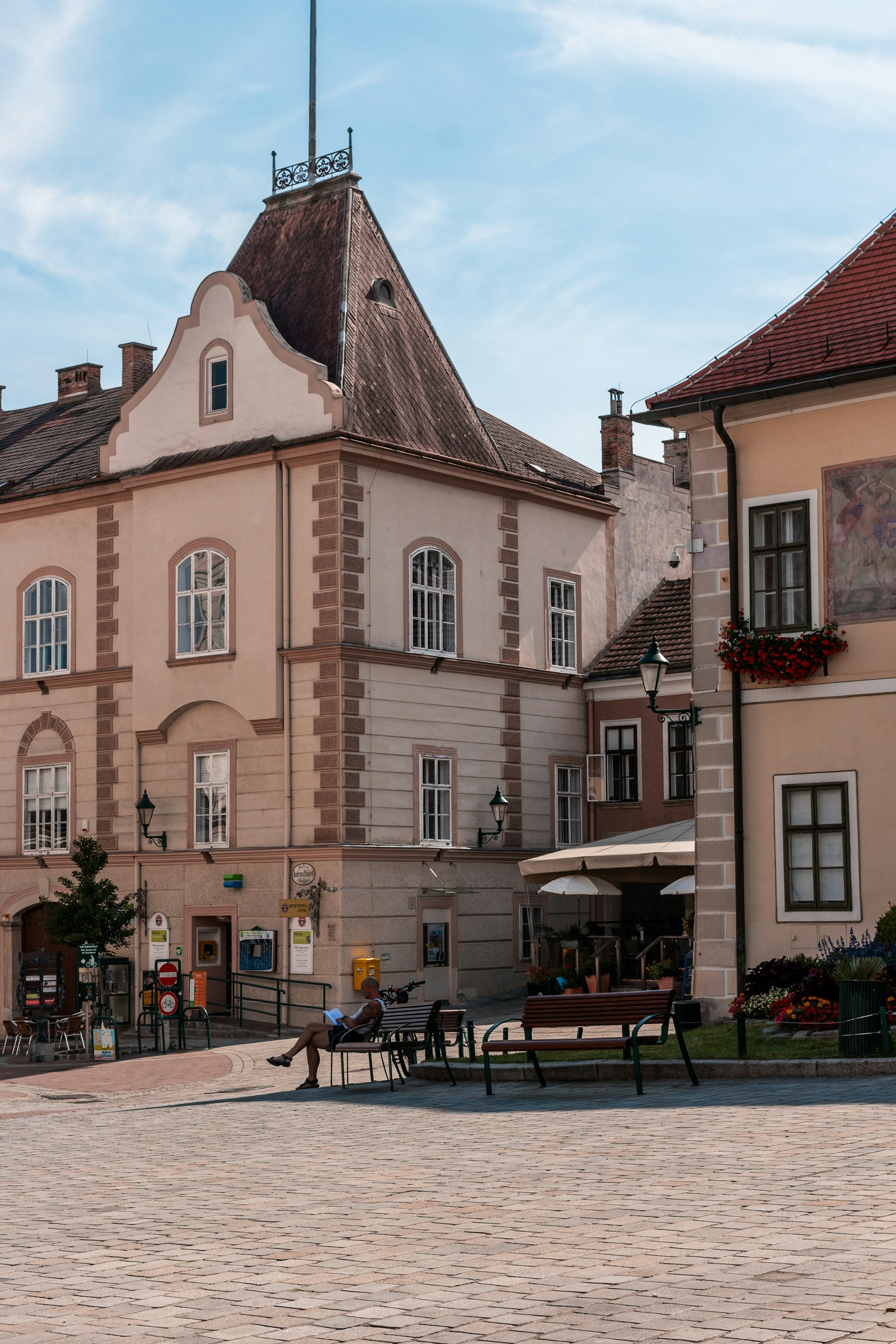 a large building with a clock tower on top of it