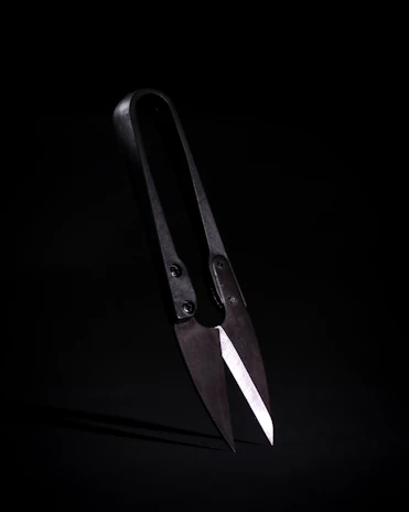 Close-up of a freshly sharpened beauty shear gleaming under soft light.