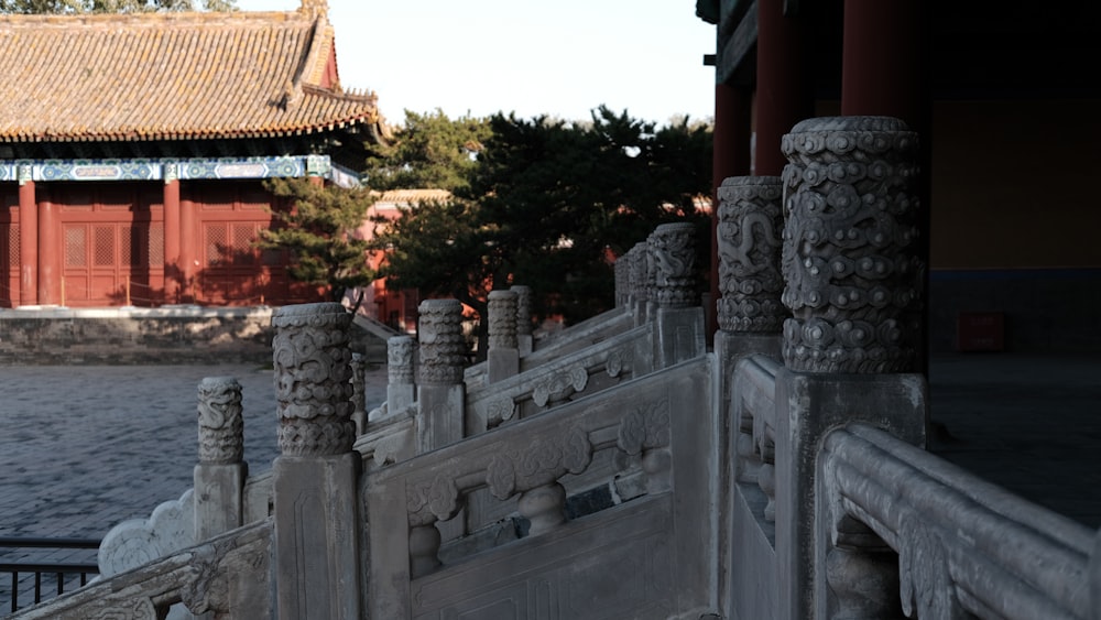 a view of a building and a body of water