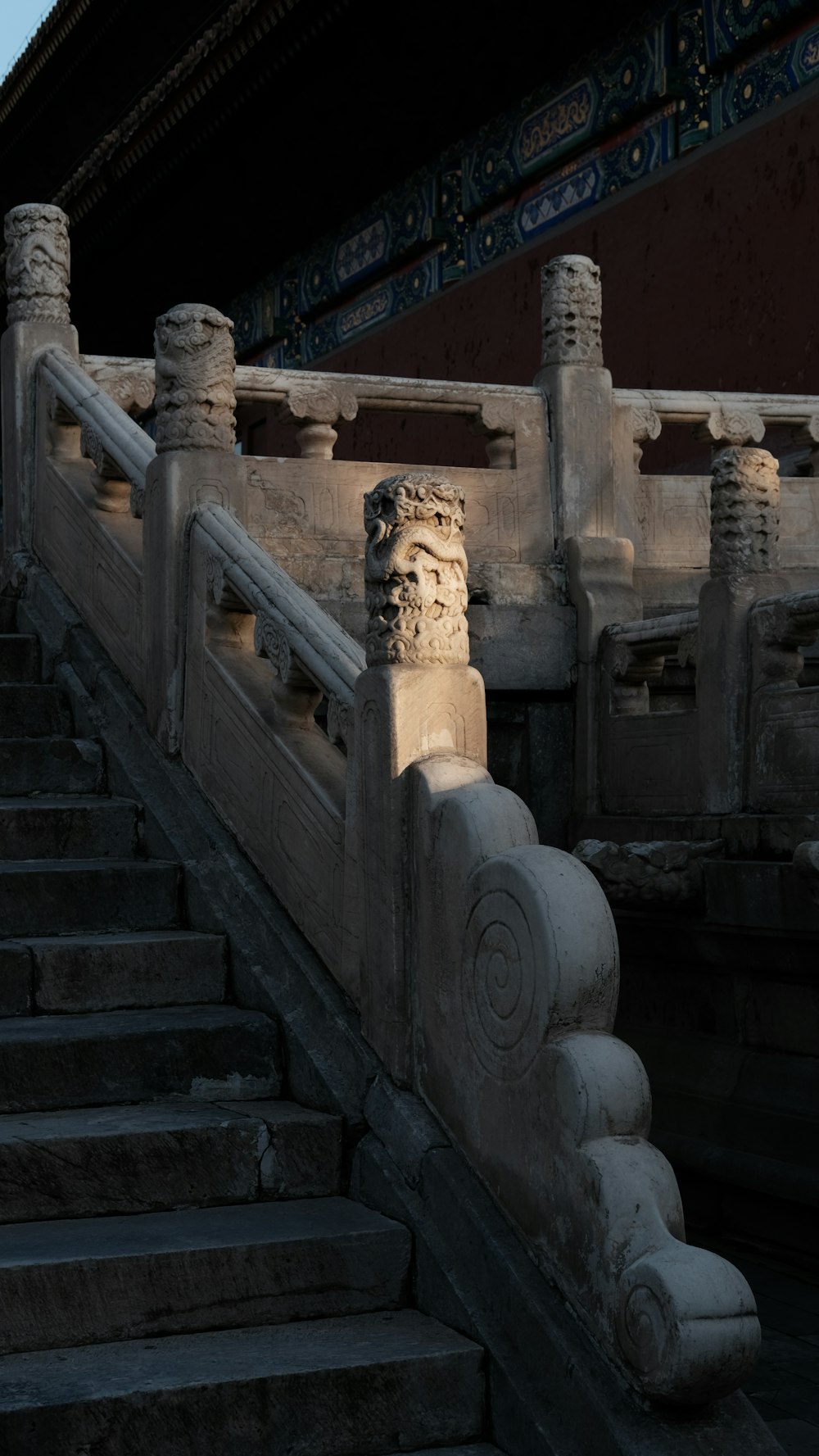 a set of stairs leading up to a building