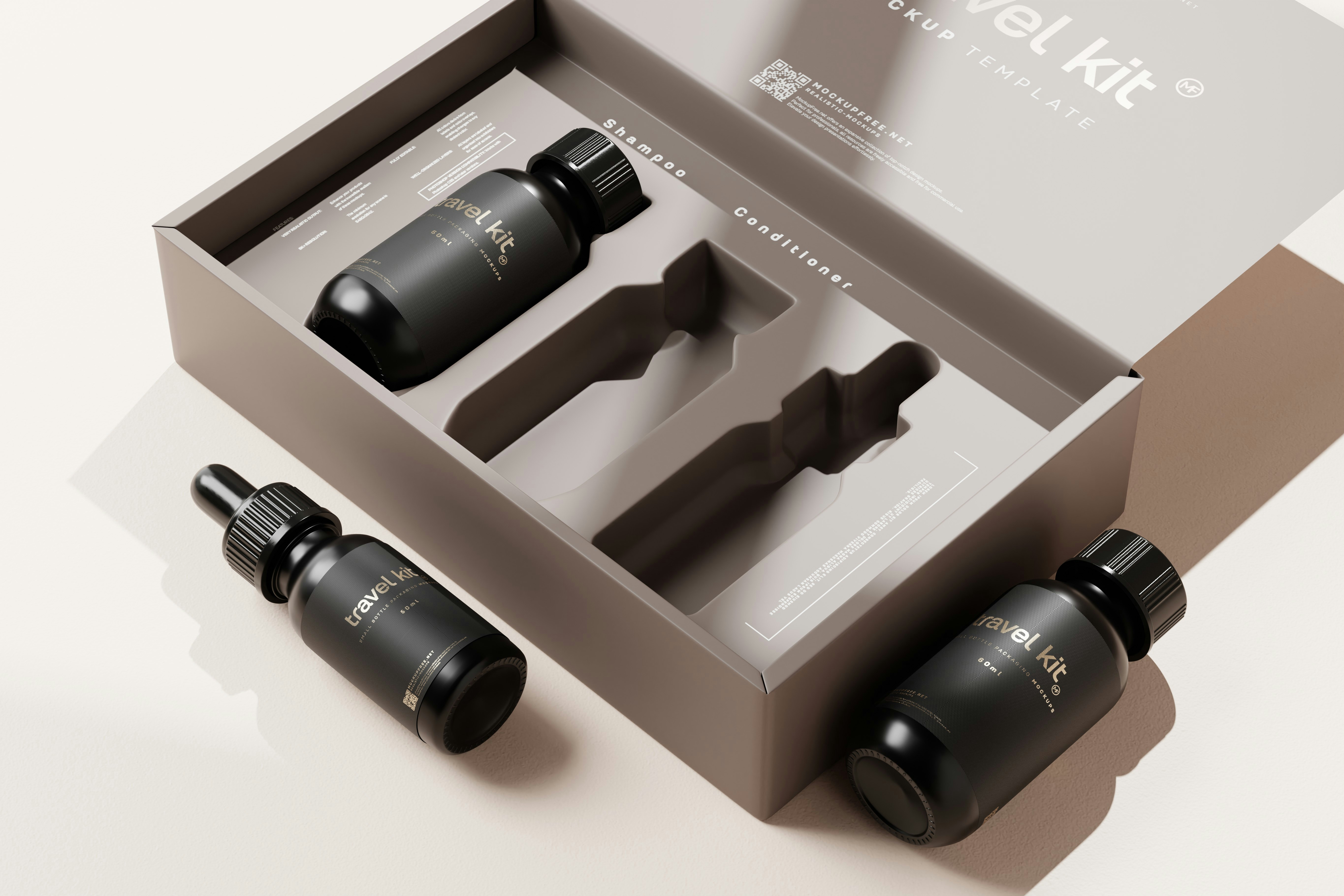 a couple of bottles in a box on a table