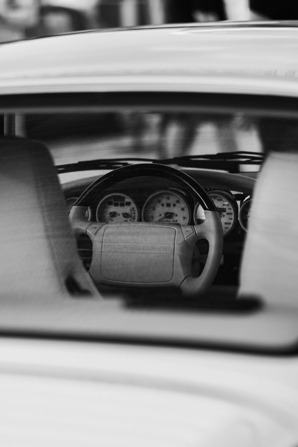 a view of a car's dashboard from inside the vehicle