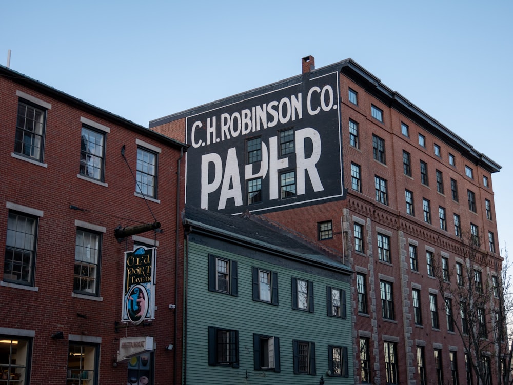 a large sign on the side of a building