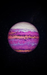 A distant planet with swirling clouds inviting interaction.