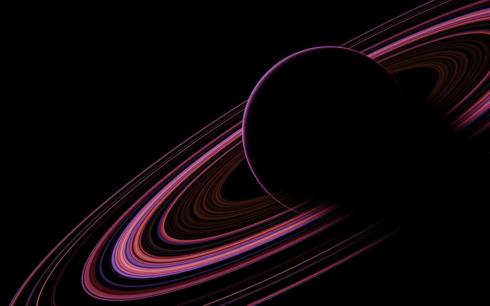 a black background with a picture of saturn