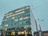 Photo of a modern office building with visible electrical and mechanical installations.