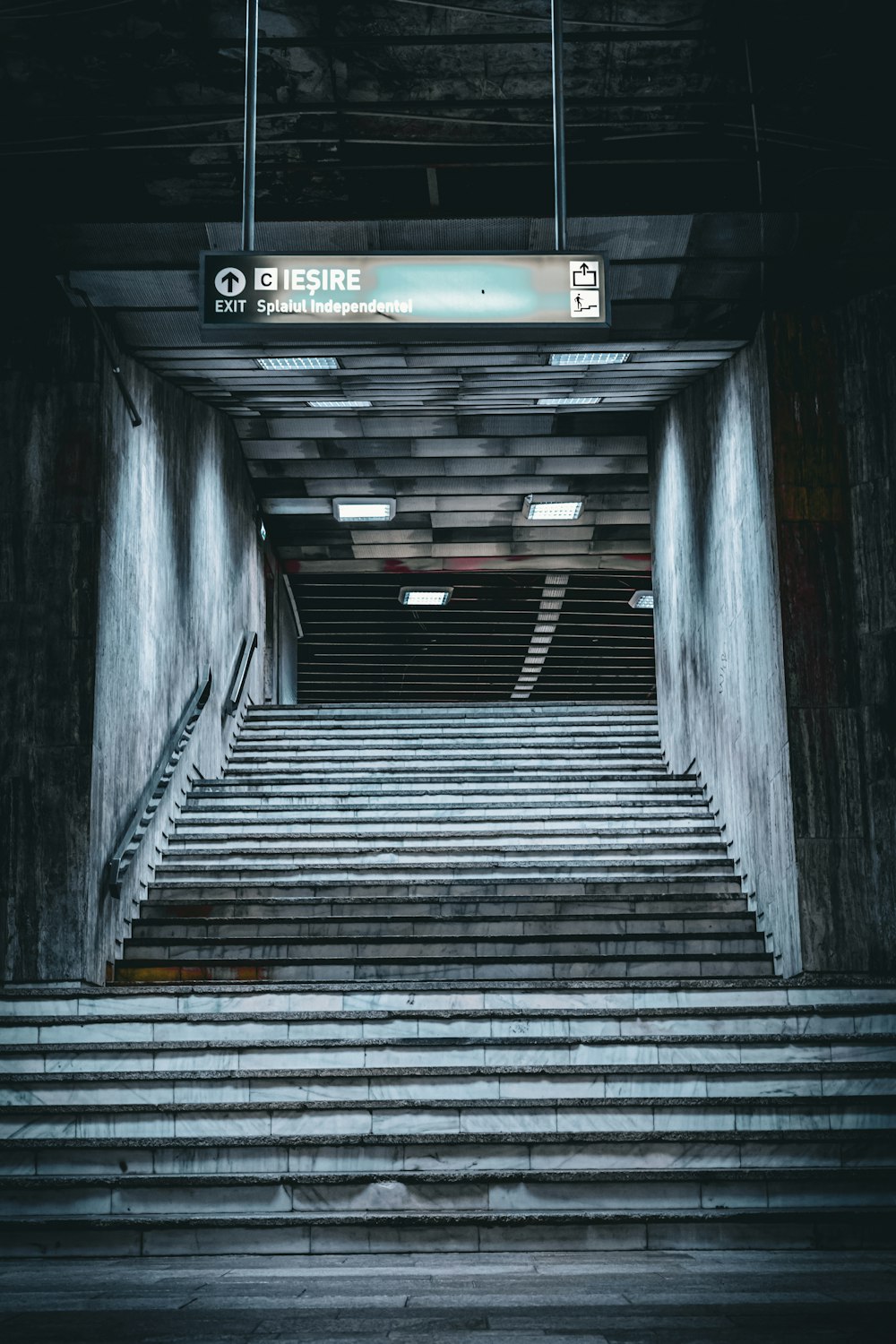 a set of stairs leading up to the top of a building