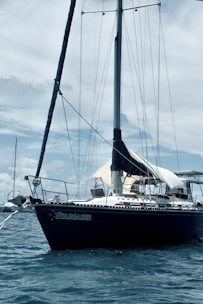 a sailboat in the middle of a body of water