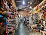 A vibrant marketplace filled with colorful products.
