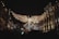 An illuminated angel decoration with outstretched wings is hung between two rows of ornate historical buildings at night. The angel is crafted from numerous small lights, creating a sparkling display. The scene is festive and vibrant, suggesting a holiday or celebratory occasion.