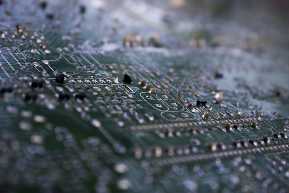 a close up of a computer circuit board