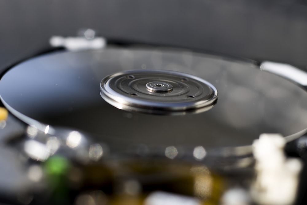 a close up of a disc that is on a table