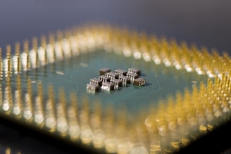 a close up of a circuit board with many small pieces of electronic equipment