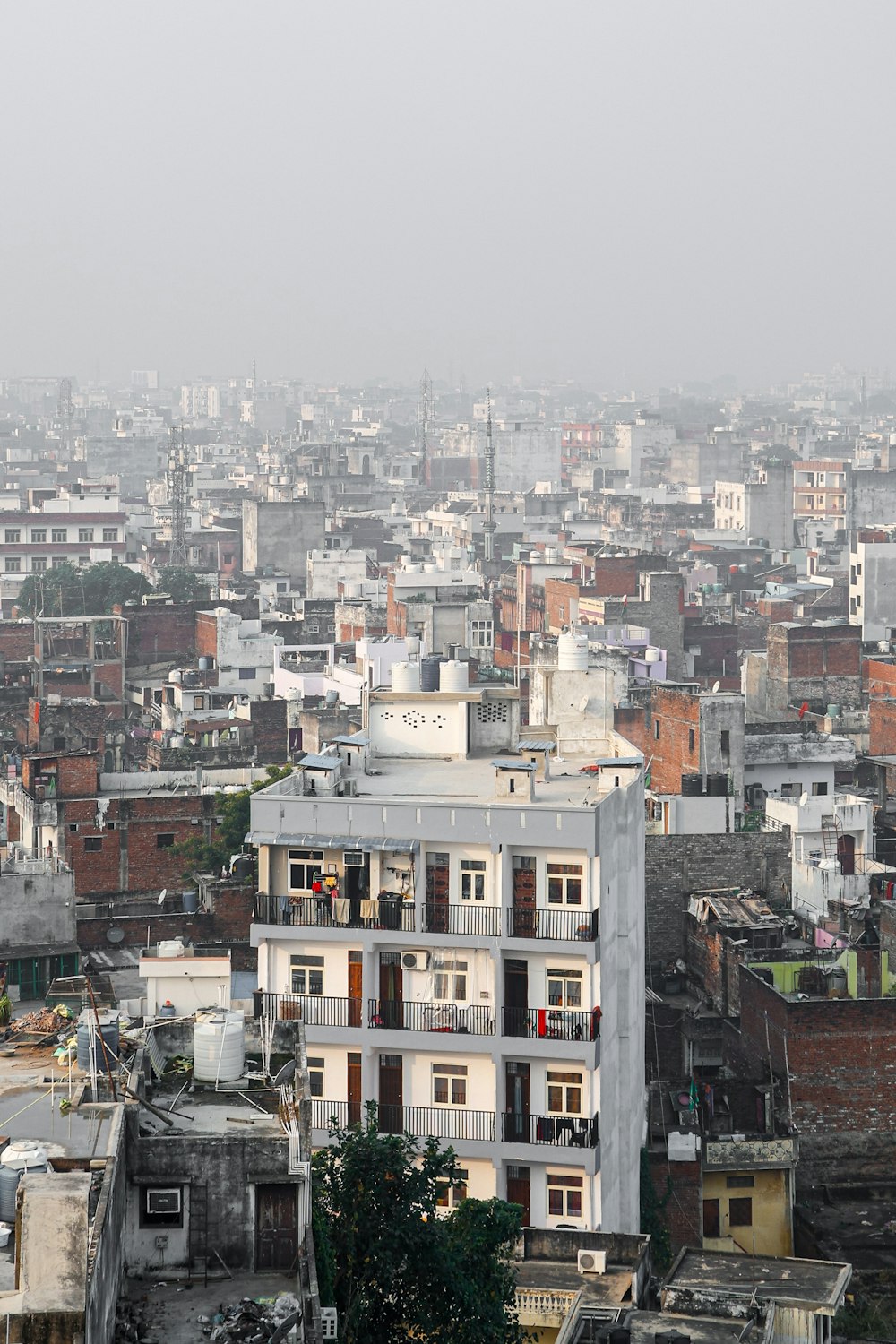 a view of a city with lots of tall buildings